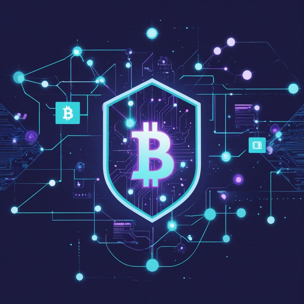 Bitcoin mistakes: A simple graphic showing a shield protecting a Bitcoin symbol.